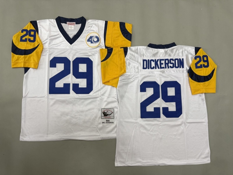 Men 2025 Los Angeles Rams 29 Dickerson white Throwback Limited NFL Jersey style 001
